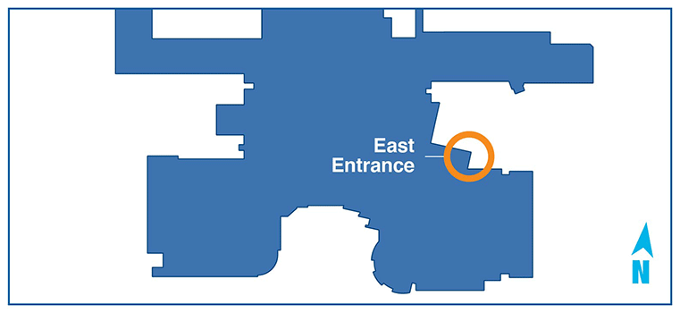 map of Queensway Health Centre entrances